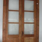 Antique Javanese Teak Glass Door
